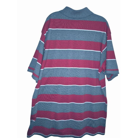 The Foundry Mens 2XLT Striped Polo Shirt Gray & Red Cotton Blend Short Sleeve - Picture 6 of 7